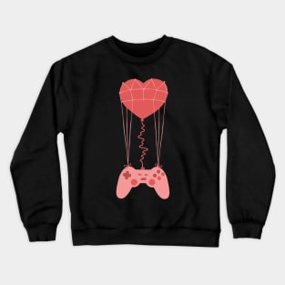 Video Gamer Heart Controller amer Heart Controller Valentine's Day Crewneck Sweatshirt